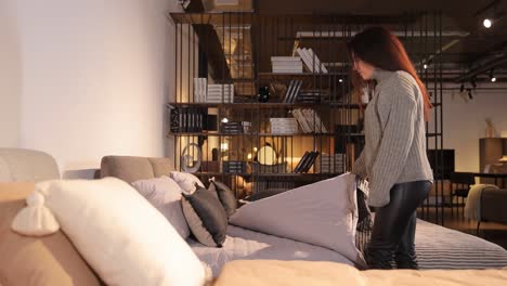 selection of upholstered furniture in a furniture salon