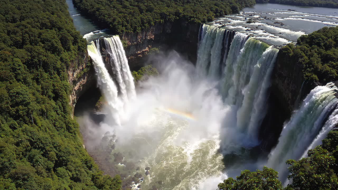 Stunning Iguazu Falls Aerial View