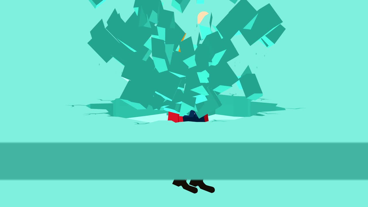 벽을 깨는 슈퍼 히어로 비즈니스맨: 자유와 도전 개념: 평평한 스타일의 루프 일러스트레이션