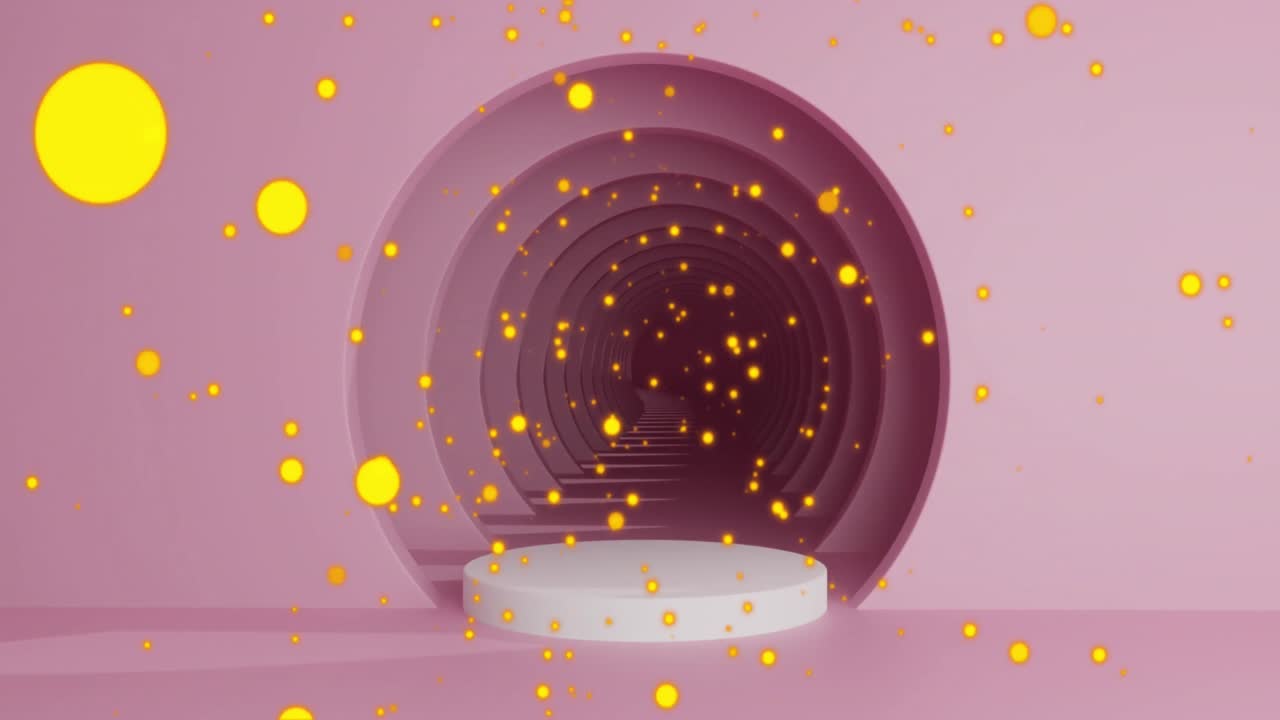 원 위의 노란색 반점의 애니메이션