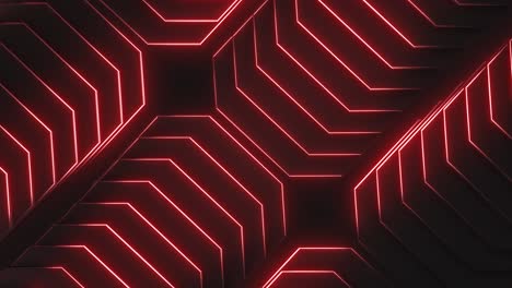 abstract geometric pattern with red neon lines