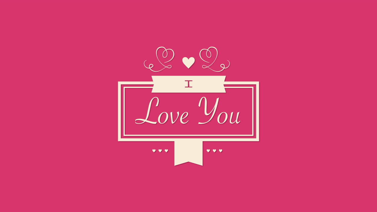 핑크 그라데이션에 하트가 있는 프레임에서 당신을 사랑해요
