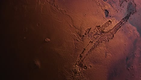 vista de cerca de las características de la superficie marciana