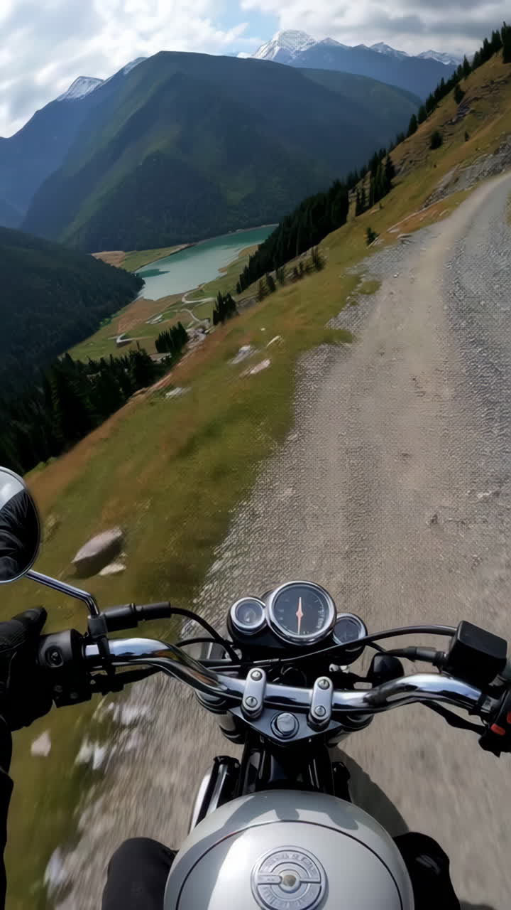 Motorcycle Adventure Through Mountainous Terrain