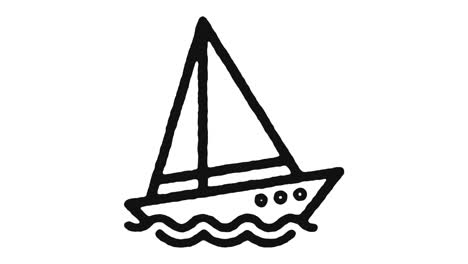 sailing yacht icon animation footage & alpha channel