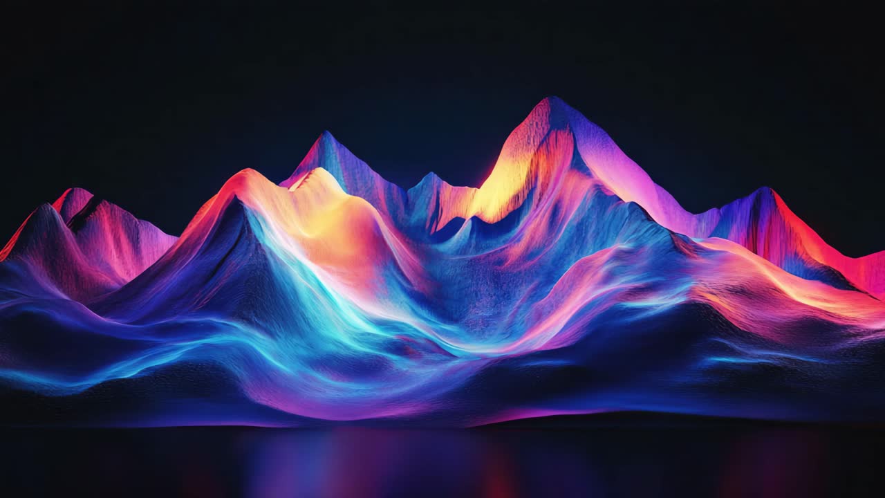 Glowing Colorful Abstract Mountains