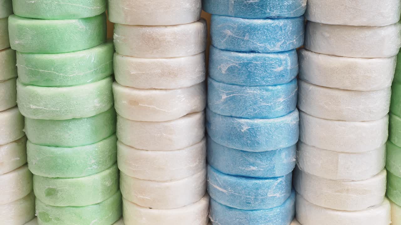 Stacks of Colorful Foam Rings