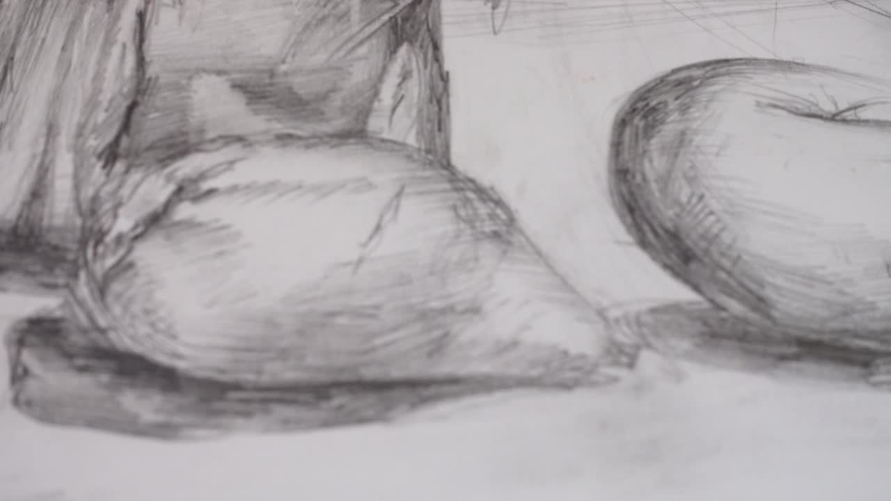 花とリンゴと洋梨の静物画