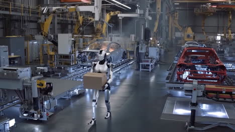 robots in a car manufacturing factory