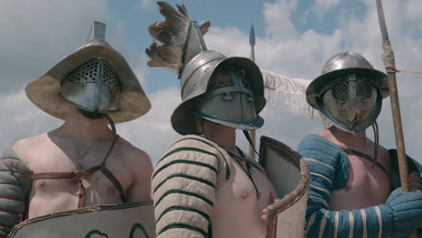roman gladiators in reenactment