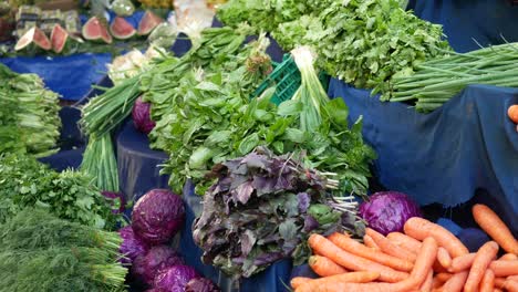 fresh vegetables at a market stall