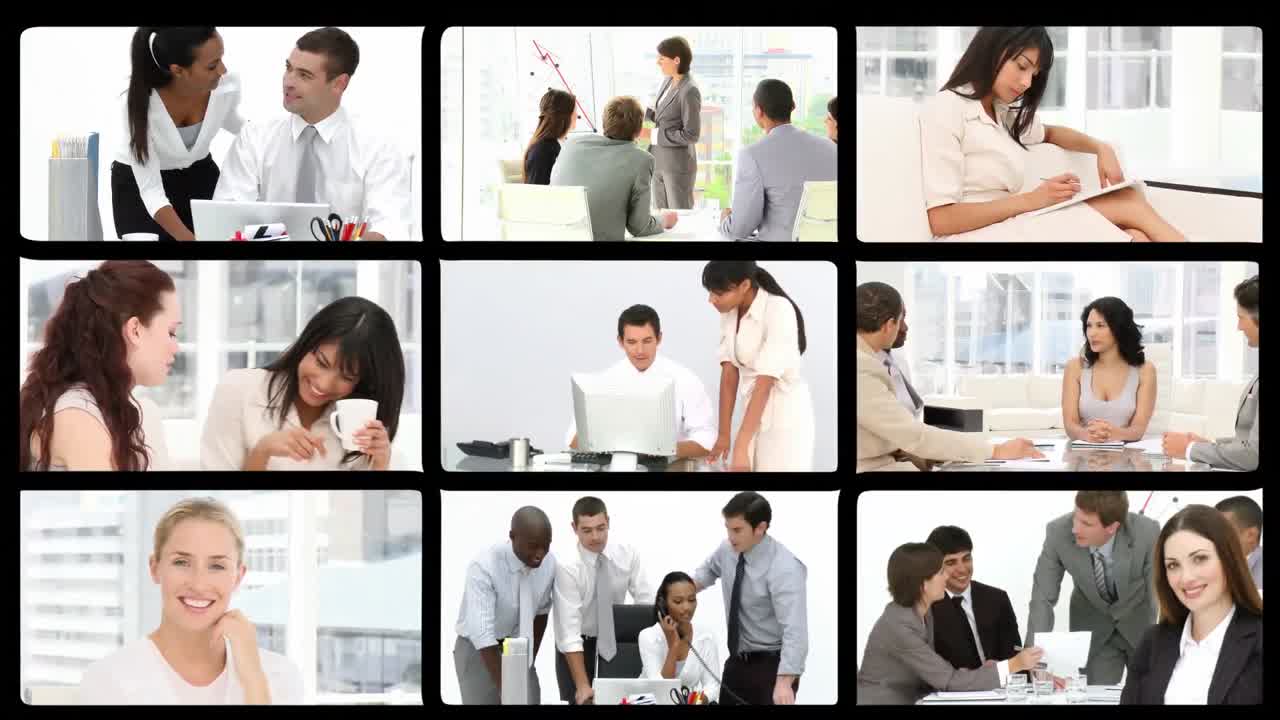 Animation of serious women in business