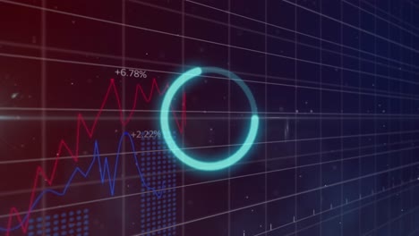 Animation-of-digital-interface-circle-data-loading-and-financial-data-processing