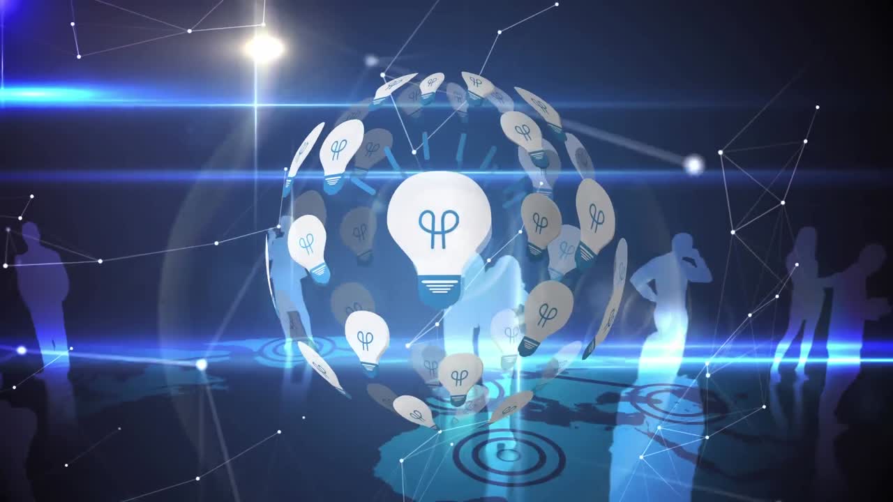 사업가 들 의 전구 와 실루 ⁇