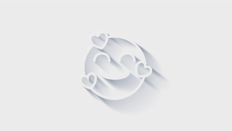 el icono de la cara sonriente de la línea blanca aislado con una larga sombra. emoticon sonriente. símbolo de chat sonriente del amor.