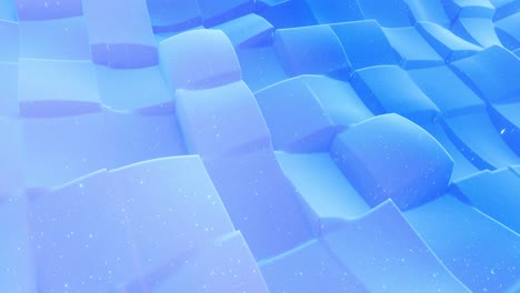 아름답고 추상적인 3d 표면, 반이는 반거리, 추상 3d 파동이 루프로 표면에 달립니다. 파란색 그라디언트, 부드러운 매트 재료, 가운 내부 반이는 부드러운 4k 애니메이션.