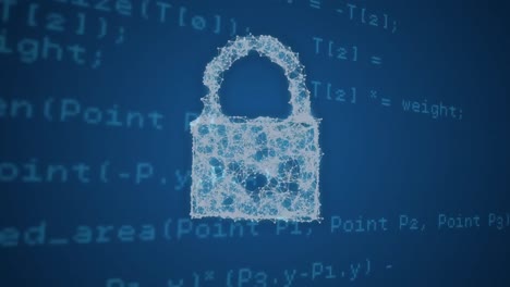 Animation-of-padlock-icon-over-data-processing