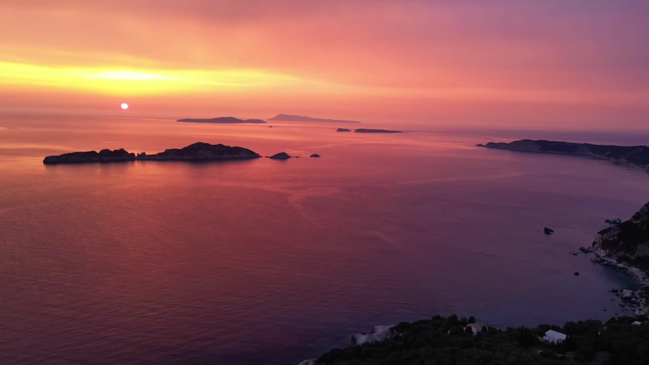 Stunning Sunset over the Ocean and Islands