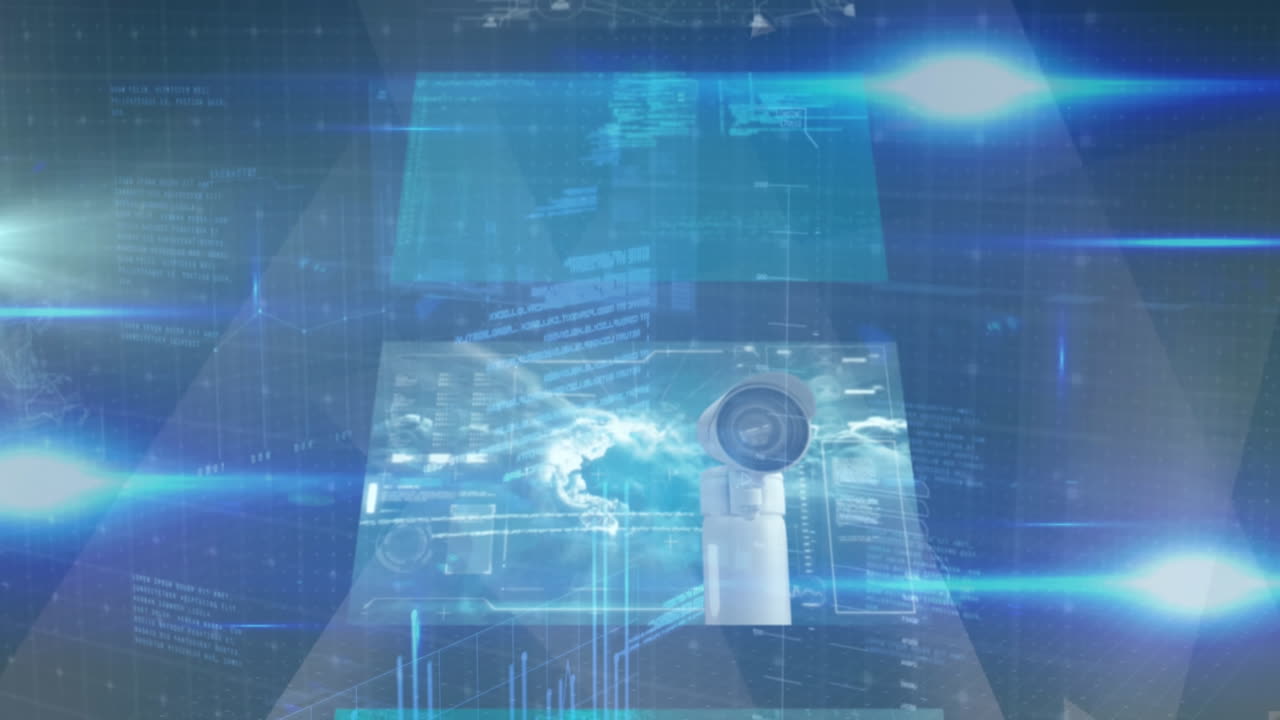 animación del procesamiento de datos en pantallas digitales