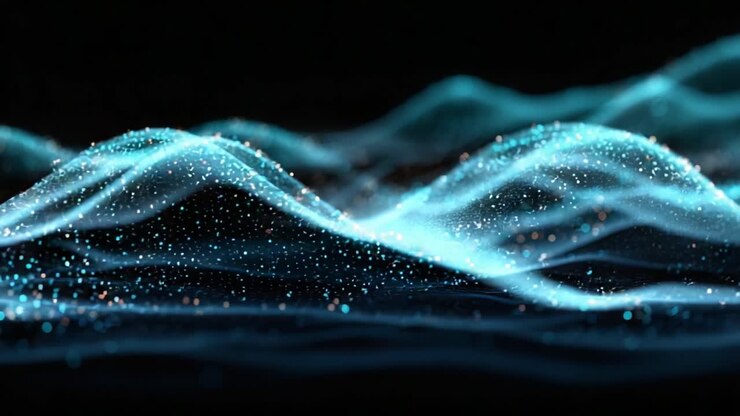 Ethereal Waves of Light: A Stunning Visual Journey Through the Transformation of Sparkling Particles in an Enigmatic Mystic Landscape