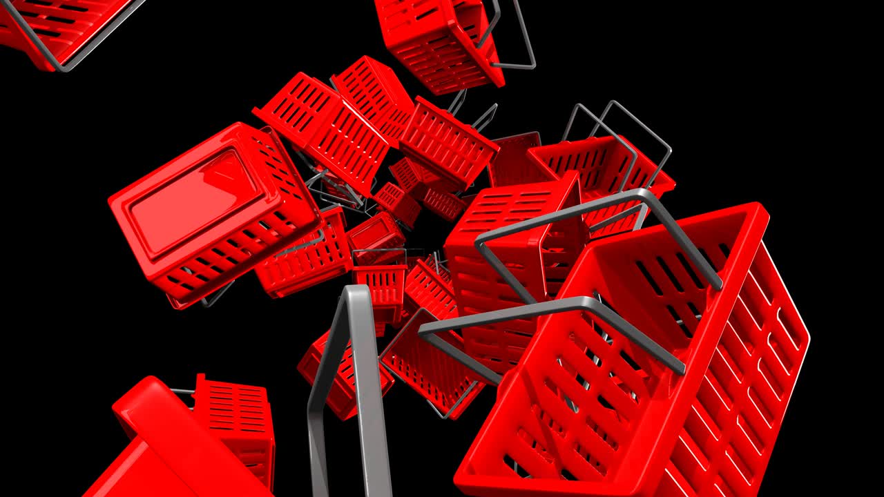 검은색 배경 에 은 쇼핑 바구니