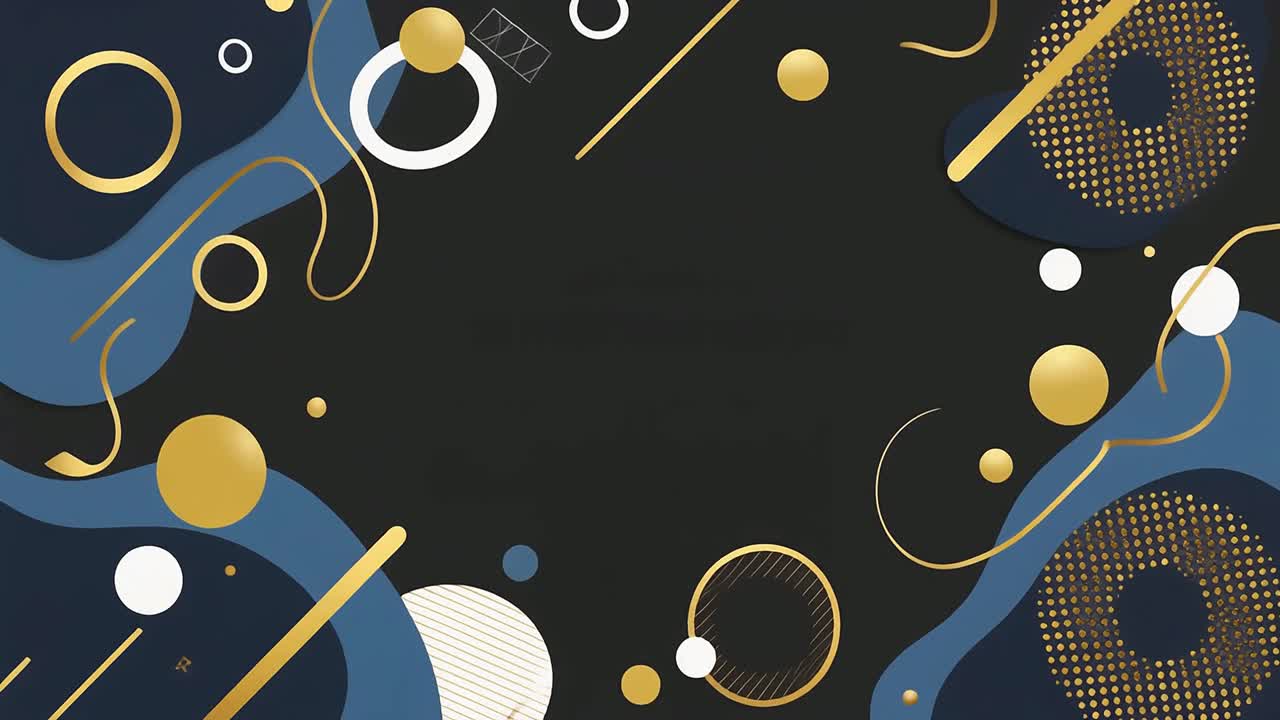 Animated Abstract Gold and Blue Geometric Shapes Background