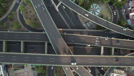 aerial drone shot of main mexico city highway