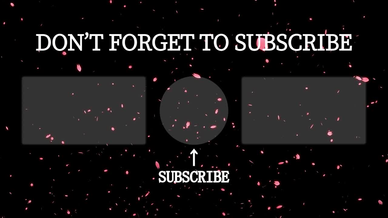 체리 꽃 잎자루 입자 끝 카드 끝 화면 모션 그래픽