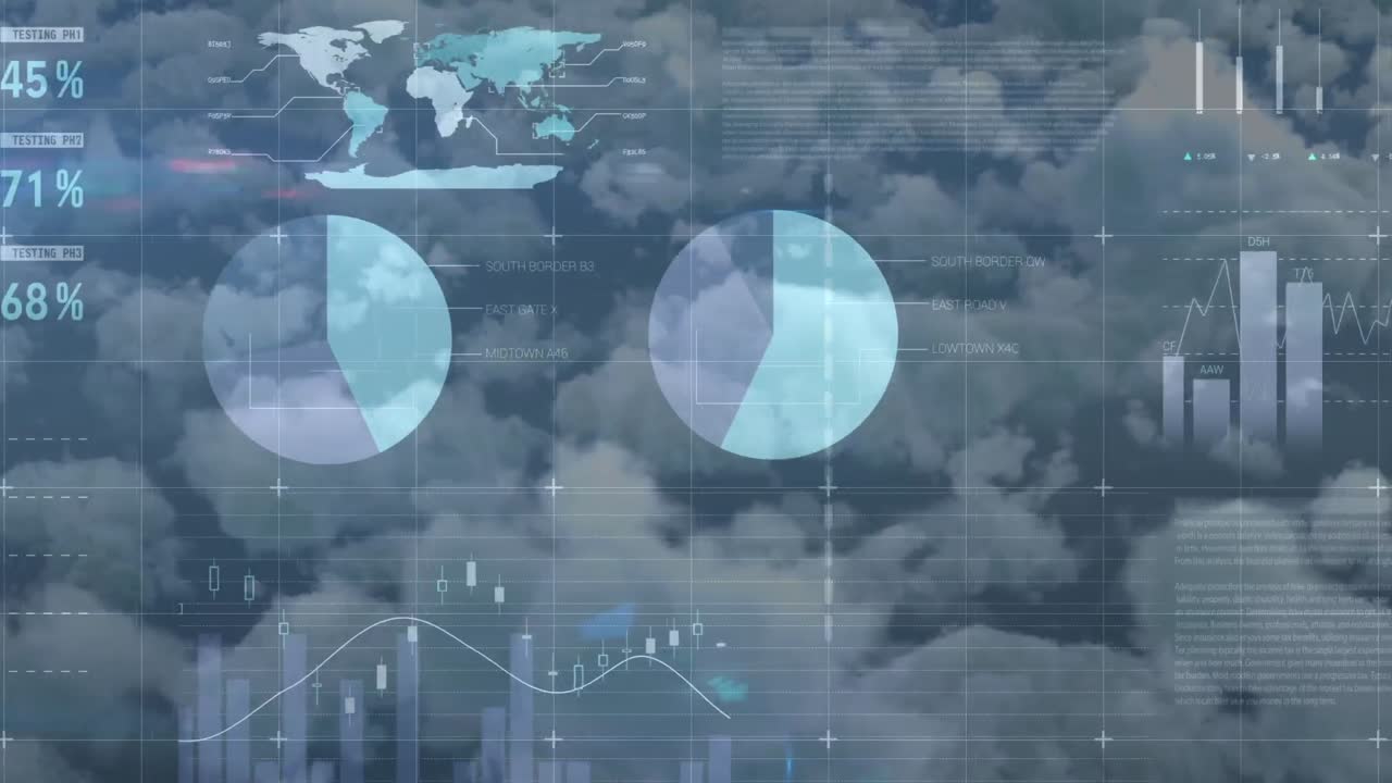 파란 하늘의 구름에 대한 통계 데이터 처리의 복합 비디오