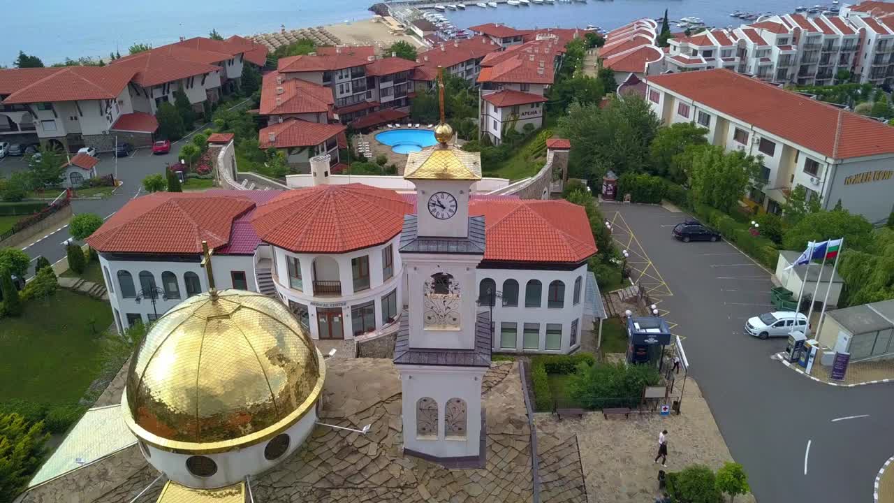 Beautiful Drone Circling video of the Bulgarian Church in Sveti Vlas