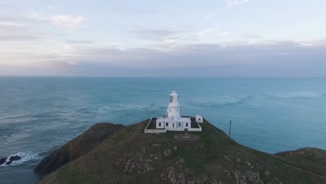 aerial view of strumble head lighthouse in the evening