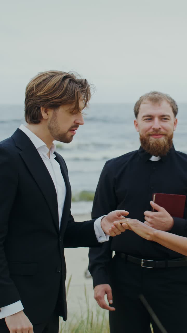 A Beautiful Beach Wedding: Two Grooms Exchange Vows