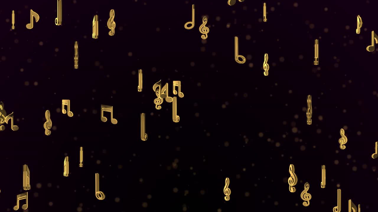 Abstract moving music musical symbols notes animated with musical notes music notes flowing art show