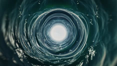 water vortex tunnel with a bright hole - seamless loop