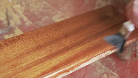 Finishing-Sapele-Wood-seat-applying-Danish-Oil