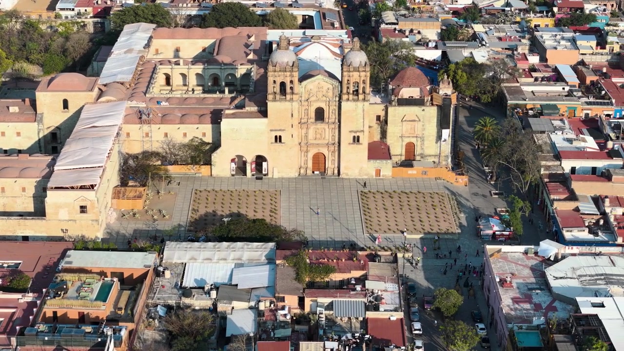 Ripresa aerea del giardino etnobotanico a Oaxaca, Messico.