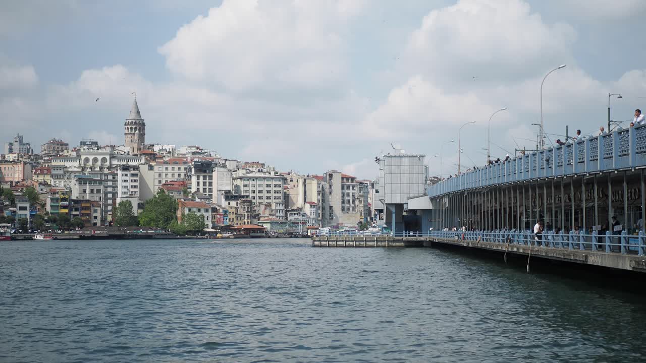 paisaje de la ciudad de estambul: torre de galata y vista del puente