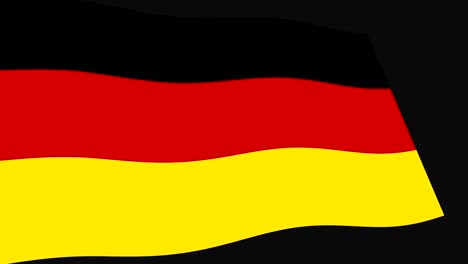 deutsche flagge langsam schwenkt in perspektive, animation 4k-aufnahmen