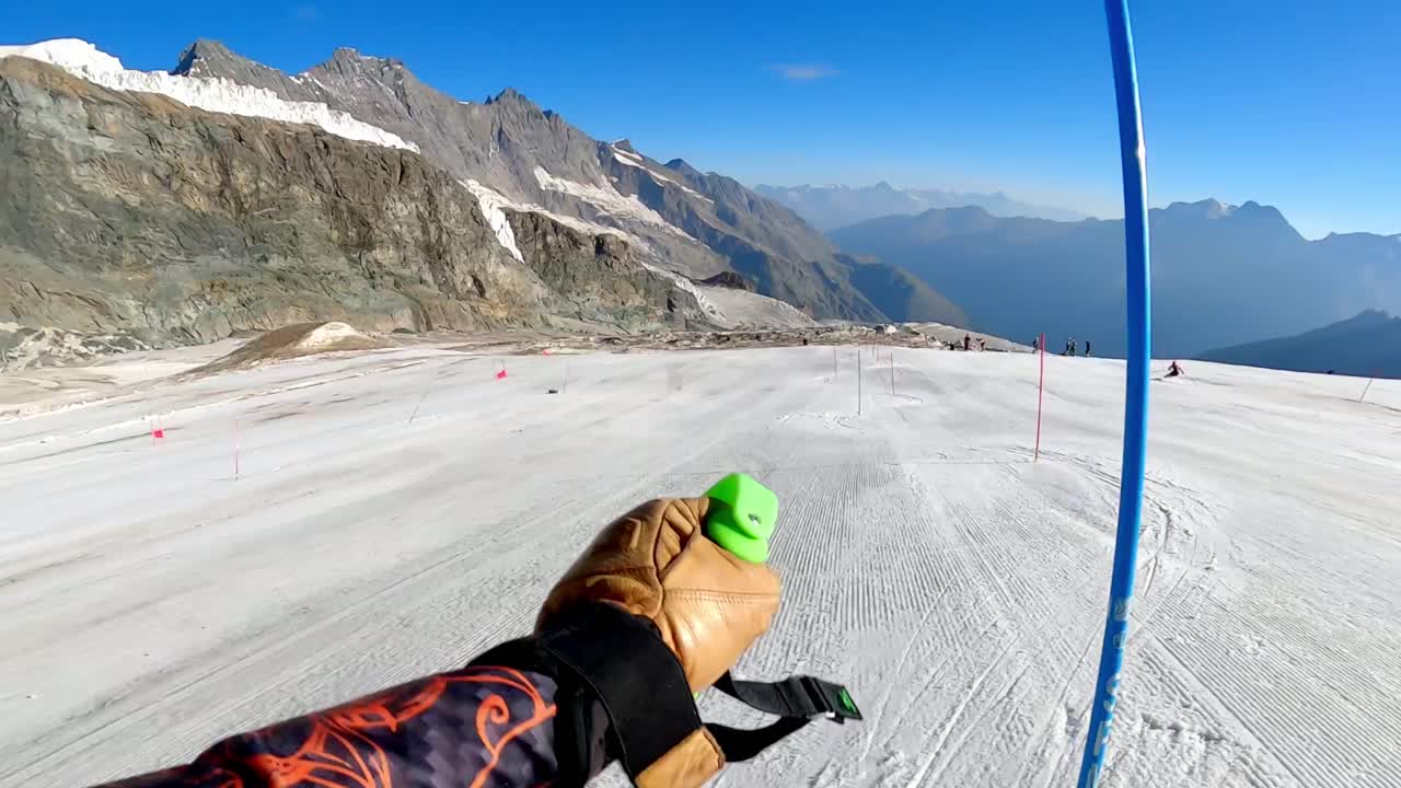 POV Of Skier At Slalom Ski Training In Switzerland