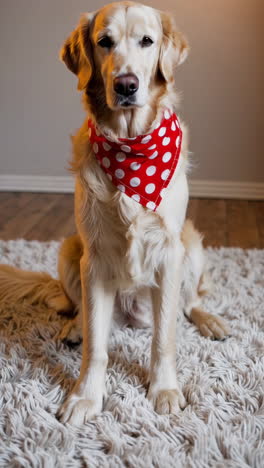 golden retriever dog with red bandana
