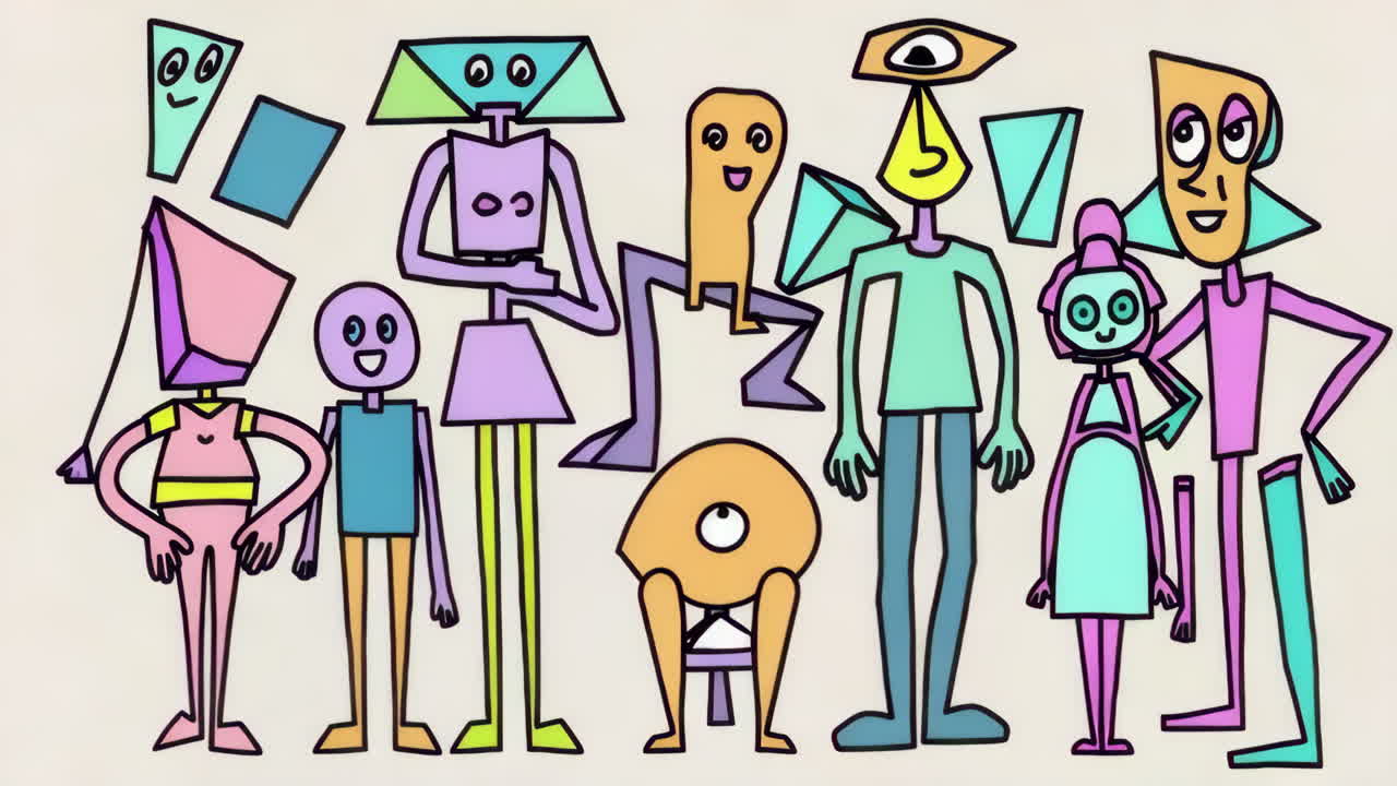 Abstract Colorful Geometric Figures