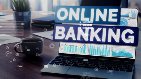 Banca-En-Línea-Para-Tecnología-De-Dinero-Digital-Conceptual