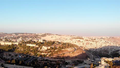 imágenes aéreas de jerusalén oriental y las murallas de la ciudad antigua