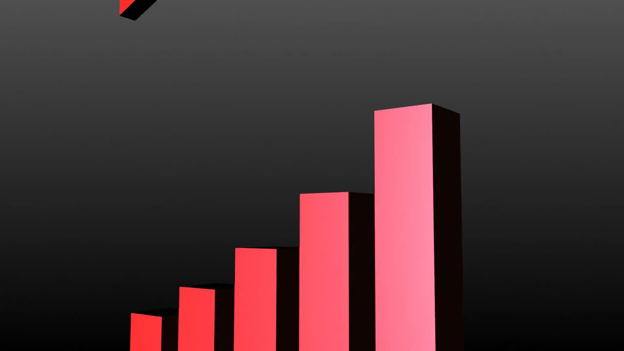 gráfico comercial rojo que muestra las ganancias