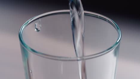 pouring water into a glass