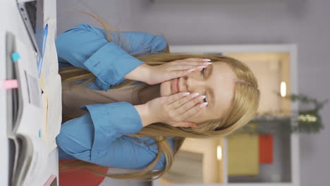 vertical video of abandoned female student.