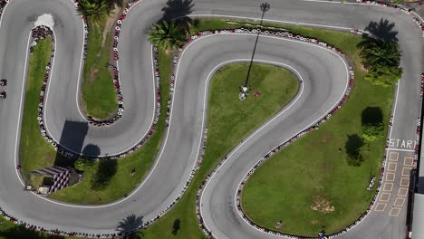 aerial view of a go-kart racing track