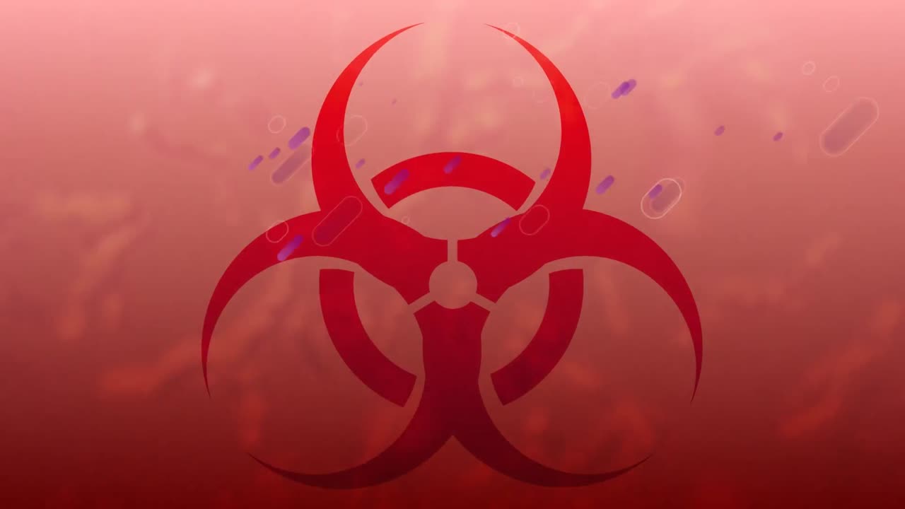 경고 표지판 위의 움직이는 경로의 애니메이션