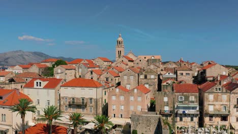 Vista-Aérea-De-Korcula,-Croacia