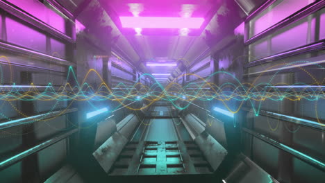 animación de puntos y formas sobre el túnel